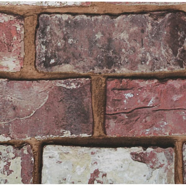 Graham & Brown 56 sq. ft. Brick Red Wallpaper