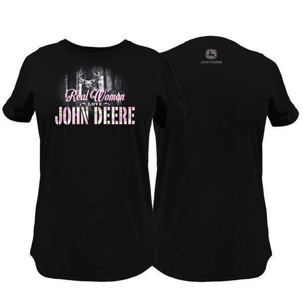 John Deere Ladies XXL Real Women Love T-Shirt in Black