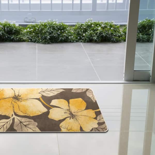 Modern Floral Area Rugs 2' x 3' Yellow 