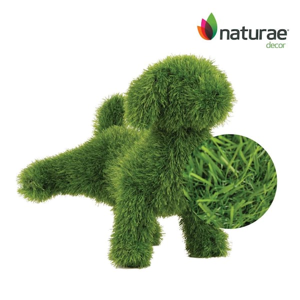 NATURAE DECOR 13 in. Green Artificial Turf Topiary Peeing Dog PLS