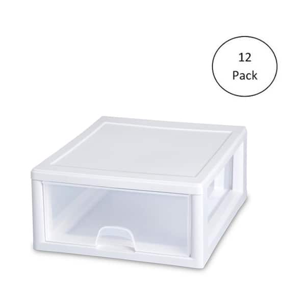 Sterilite Convenient Home 2 Tiered Layer Stack Carry Storage Box, Clear (4 Pack)