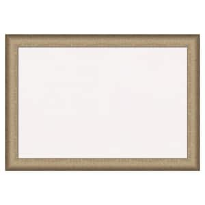 Elegant Brushed Bronze Narrow White Corkboard 27 in. x 19 in. Bulletin Board Memo Board