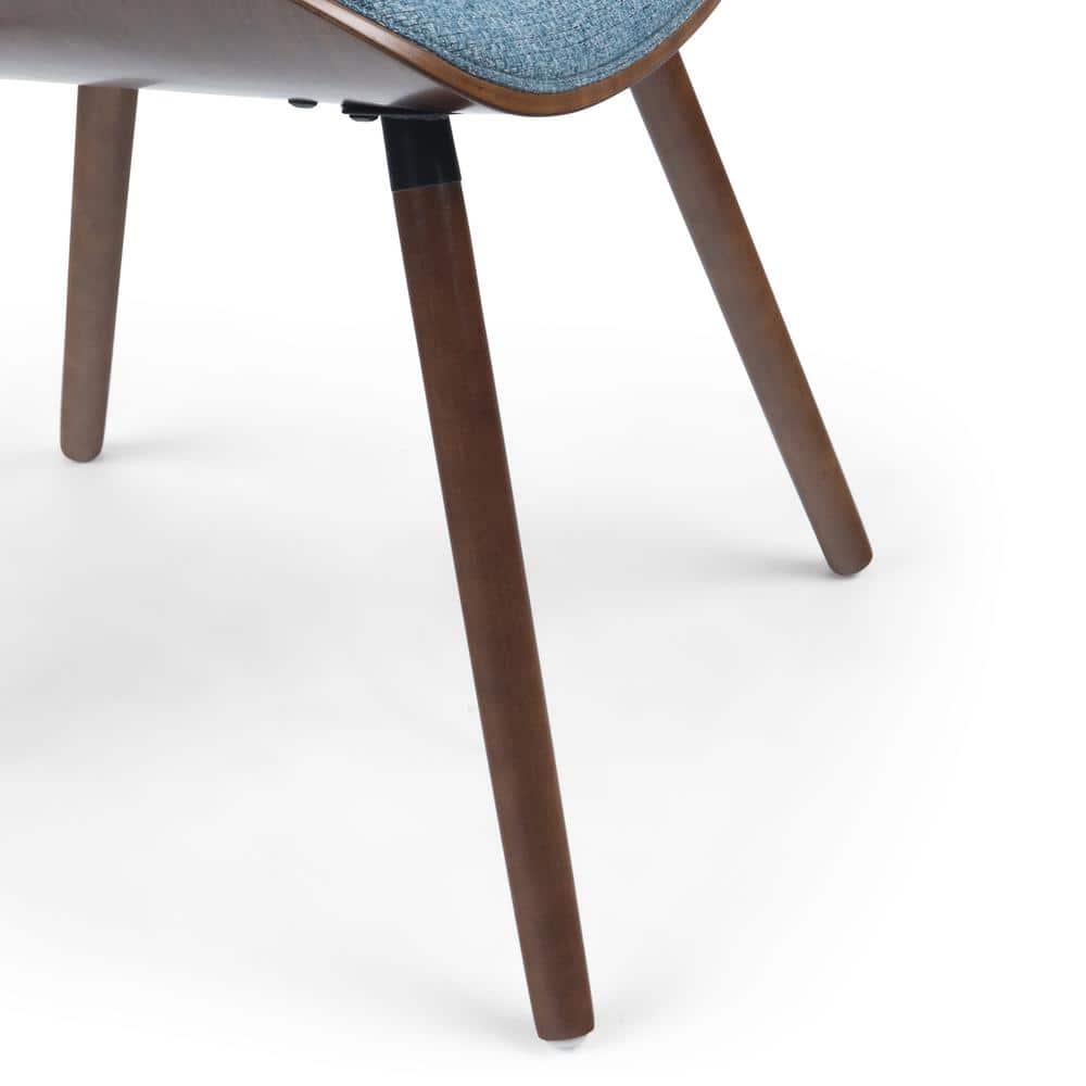 Denim Blue Upholstered Parsons Side Chair with Solid Wood Legs