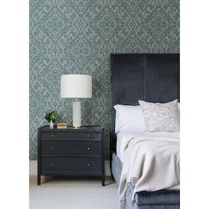 Felix Teal Geometric Wallpaper Sample