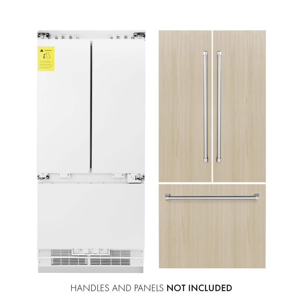 36 in. 3-Door Panel Ready French Door Refrigerator with Internal Ice and Water Dispenser