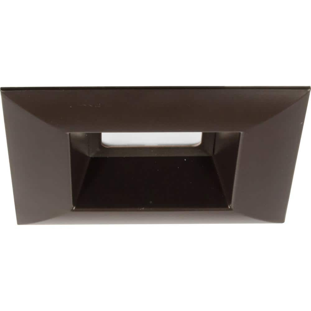 Progress Lighting Retrofit Square 5 in. Antique Bronze Integrated LED Recessed Trim