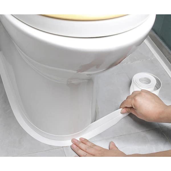 White 1.5 in. x 10.5 ft PVC Peel and Stick Backsplash Caulk Tape for Bathroom and Kitchen Sealing