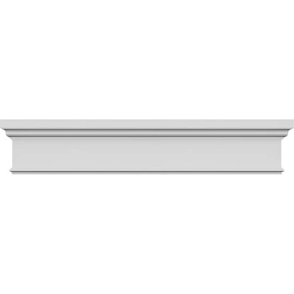 Ekena Millwork 7/8 in. x 81 in. x 13-3/4 in. Polyurethane Standard Crosshead Moulding