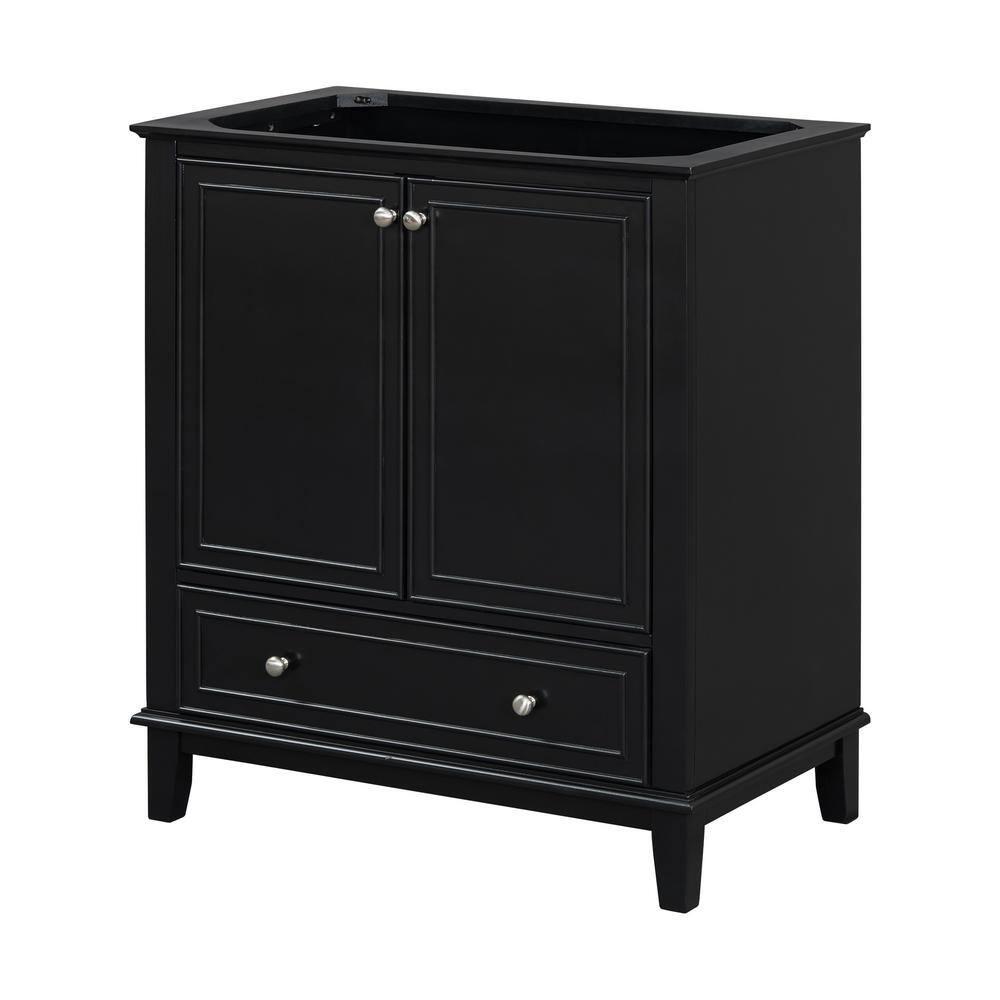 30 in. Freestanding Bath Vanity Cabinet without Top in Black, Adjustable Shelf and Removable Divider price history on PriceWatchPro