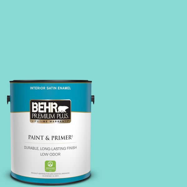 BEHR PREMIUM PLUS 1 gal. #P450-3 Rainwater Satin Enamel Low Odor Interior Paint & Primer