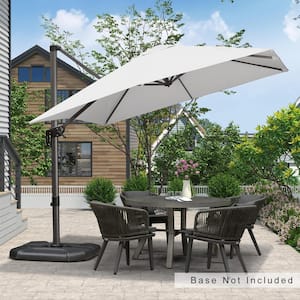 9 ft. Square Outdoor Patio Cantilever Umbrella Aluminum Offset 360° Rotation Umbrella in White