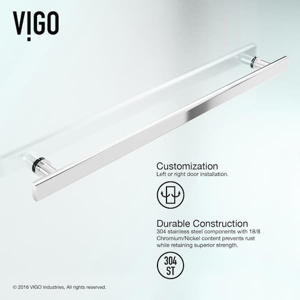 Orion 34 in. W x 58 in. H Pivot Frameless Tub Door in Chrome with 5/16 in. (8mm) Clear Glass
