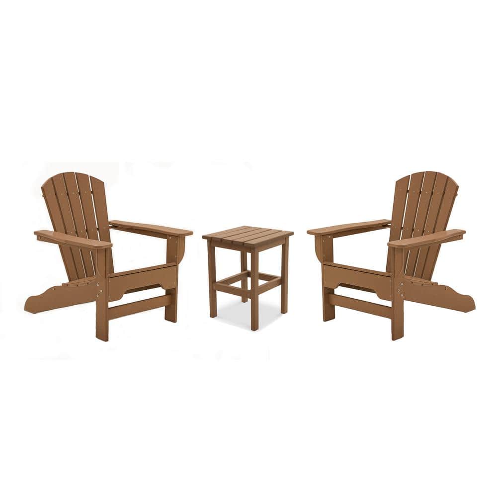 Boca Raton Teak 3-Piece Recycled Plastic Patio Curveback Adirondack Chat Set price history on PriceWatchPro