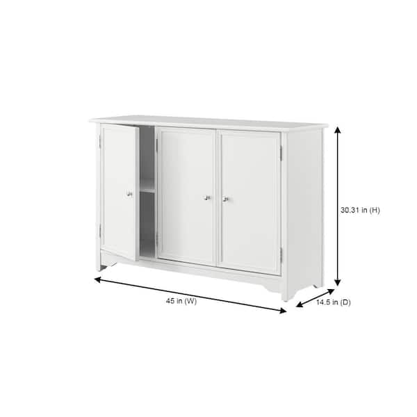 Home Decorators Collection Bradstone 3 Door White Storage Console