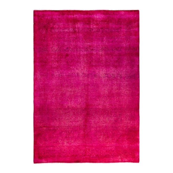 Fine Vibrance Pink 4 ft. x 6 ft. Solid Wool Indoor Area Rug