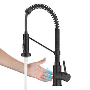 Bolden Single Handle Pull-Down Sprayer Kitchen Faucet with Touchless Sensor in Matte Black