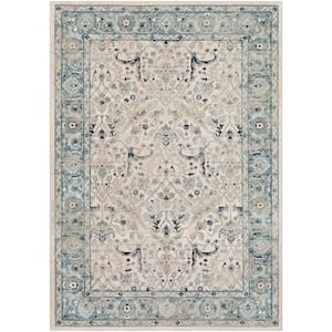 Cairo Teal/Grey 7 ft. 10 in. x 9 ft. 10 in. Oriental Area Rug