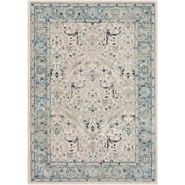 Livabliss Cairo Teal/Grey 9 ft. x 12 ft. 3 in. Oriental Area Rug