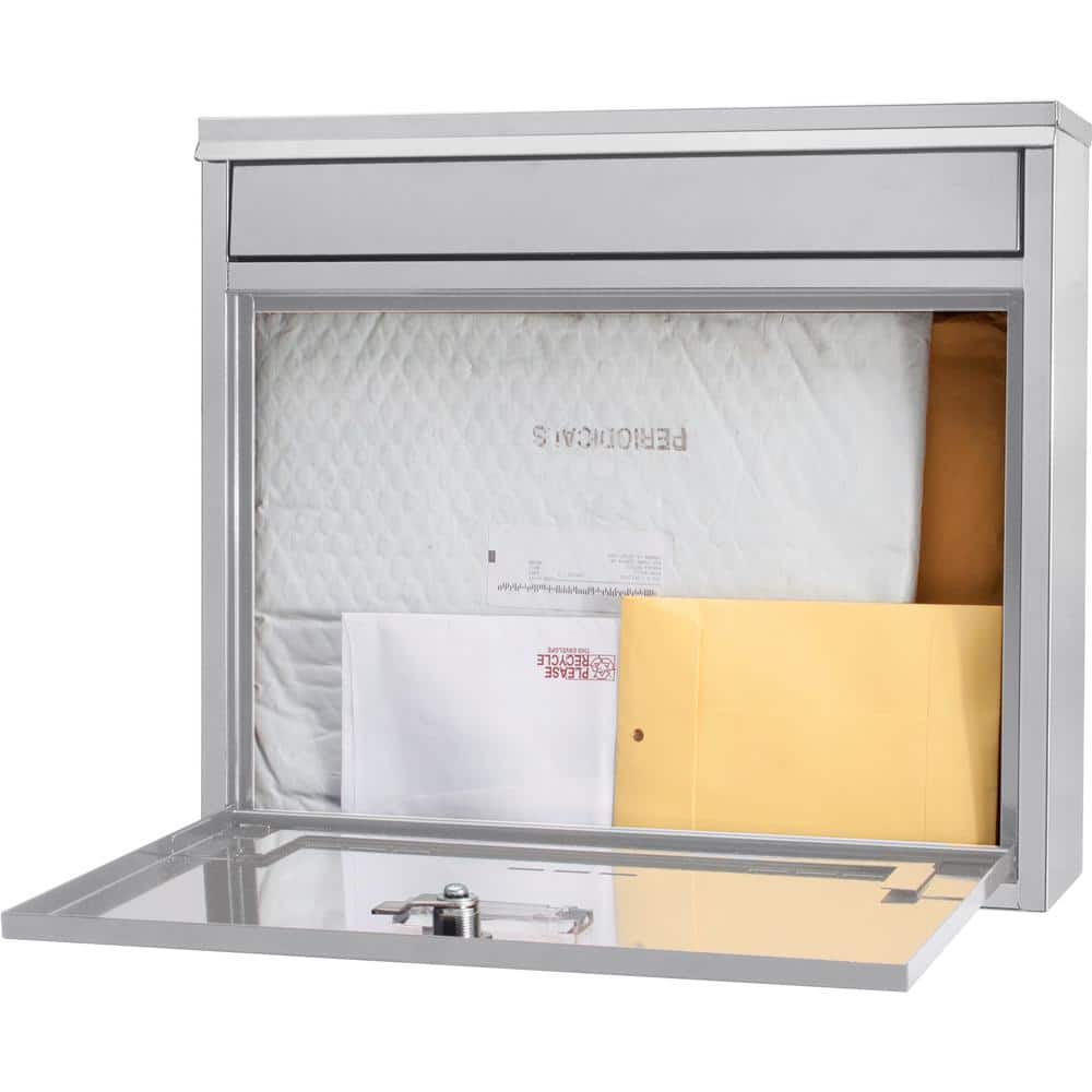 Gray Steel Medium Lockable Wall Mount Mailbox