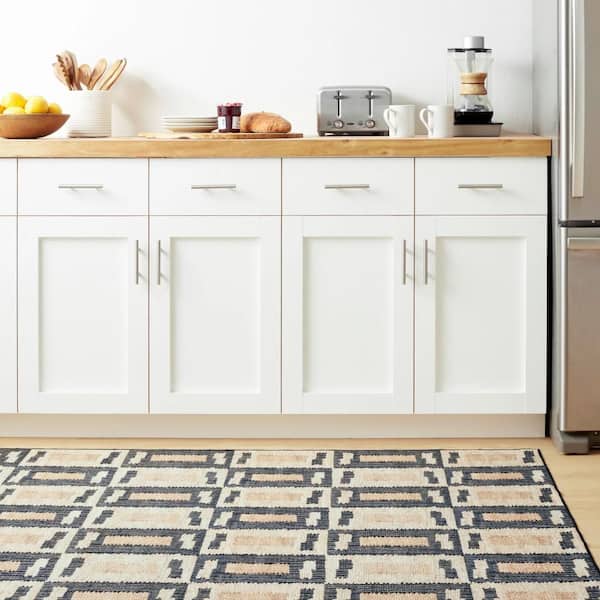 Cassia Machine Washable Natural 6 ft. x 9 ft. Indoor Area Rug