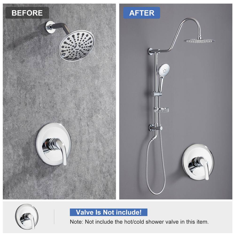Polished Chrome Adjustable Height Multi-Head Shower System