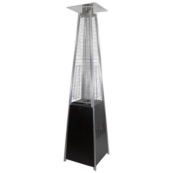 Northlight 44 000 BTU Pyramid Glass Tube Outdoor Gas Patio Heater Black