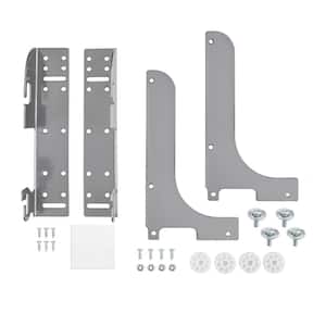 Silver Cabinet Door Mount Kit for Pull Out Shelves & Trash Cans