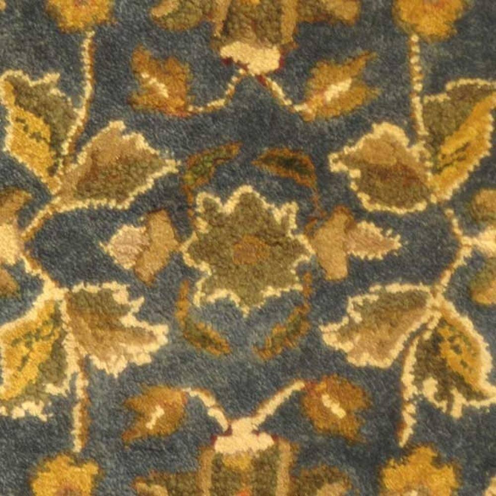 Handmade Blue and Gold Wool Tufted Runner Rug