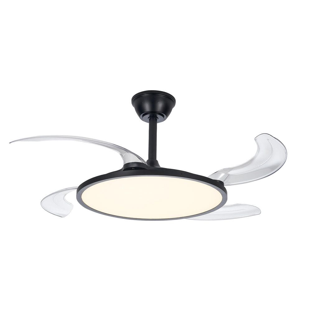 42 in. Integrated LED Modern Indoor Black Retractable Ceiling fan with Light, Remote, 3CCT, Silent price history on PriceWatchPro