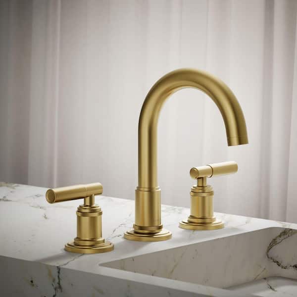 Torrington 8 in. Widespread Double Handle Bathroom Faucet in Vibrant Brushed Moderne Brass