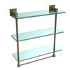 Allied Brass Two Tier Corner Glass Shelf - Brushed Bronze NS-3-BBR
