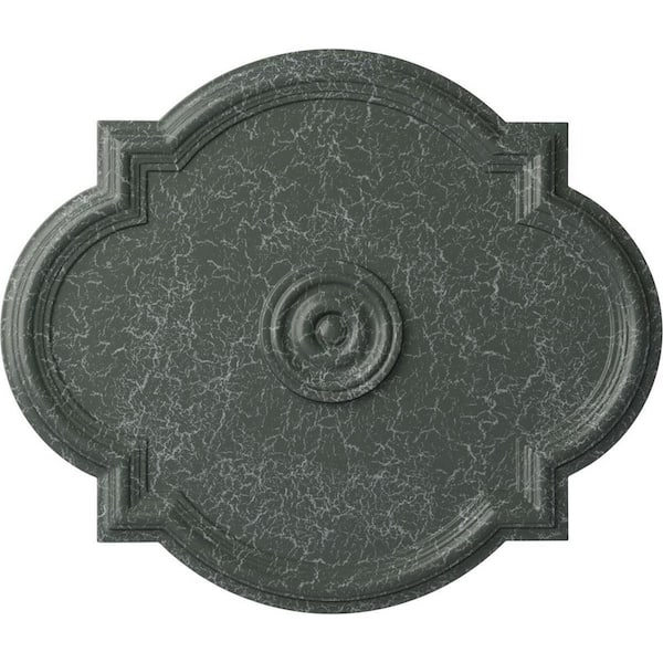 Ekena Millwork 1-1/8" x 24" x 20-1/2" Polyurethane Waltz Ceiling Medallion, Athenian Green Crackle