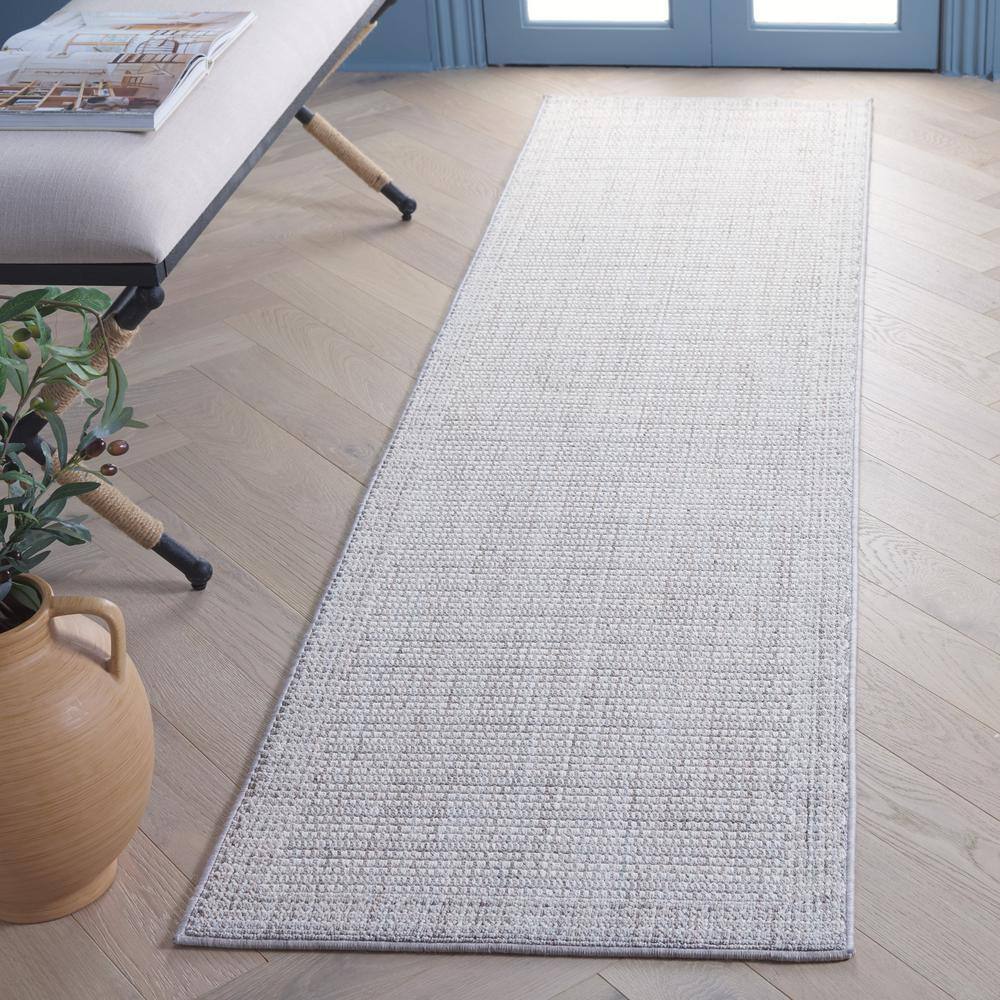 Serenity Gray Wool and Synthetic Runner Rug 2'2" x 8'