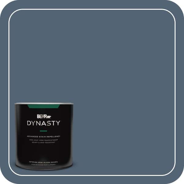 BEHR DYNASTY 1 qt. #T17-17 Midnight Show Semi-Gloss Enamel Interior Stain-Blocking Paint & Primer