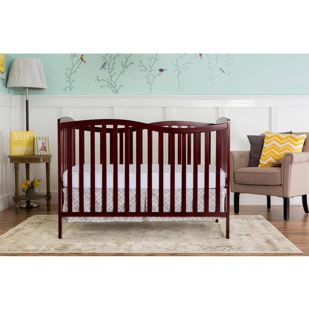 Cherry Pinewood 5-in-1 Convertible Crib with Adjustable Mattress Heights