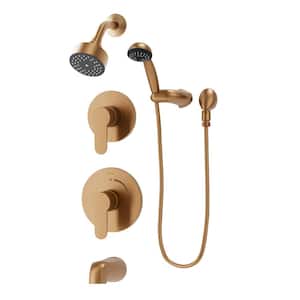 Identity 2-Handle Tub and Shower Faucet Trim Kit with Hand Shower in Brushed Bronze