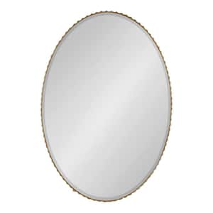 Elmora 22.25 in. W x 32.00 in. H Gold Oval Glam Framed Decorative Wall Mirror