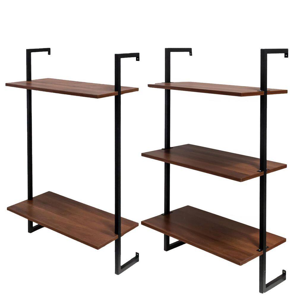 24.02 in. W x 11.81 in. D Brown Decorative Wall Shelf, Wood Hanging Storage