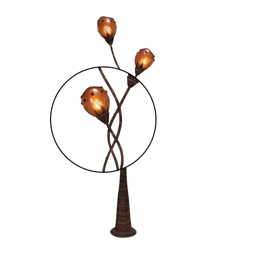 Bronze Iron Conical Floor Lamp with Rhinestone Embellishments