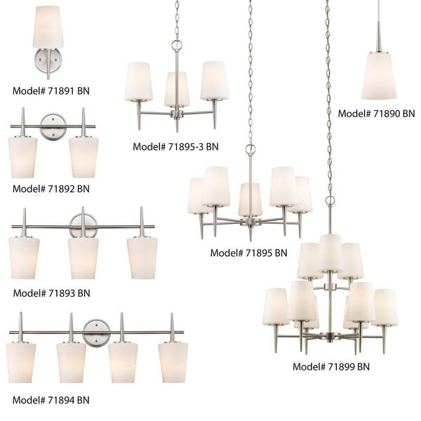 Bel Air Lighting Horizon 3-Light Brushed Nickel Hanging