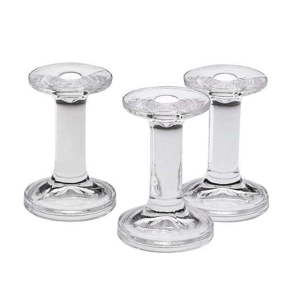 Light In The Dark 5.5 in. Tall Solid Round Taper/Stick Candle Holder (3-Count)