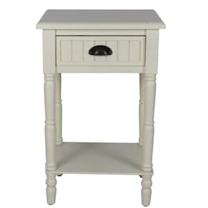 Bailey Bead Antique White Side Table