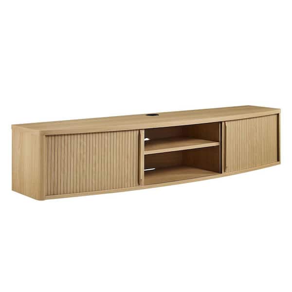 MODWAY Resonance 60 in. WallMount TV Stand in Oak EEI6182OAK The Home Depot