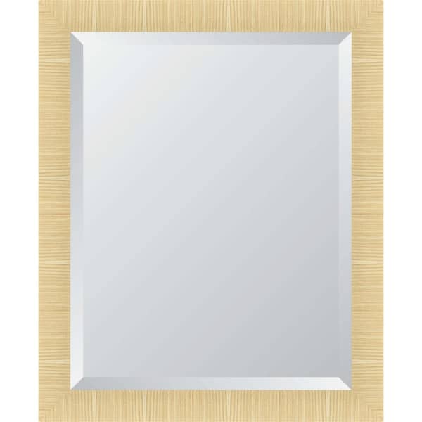 Melissa Van Hise Rattan Design 27 in. W x 33 in. H Rectangle Natural Brown Framed Mirror
