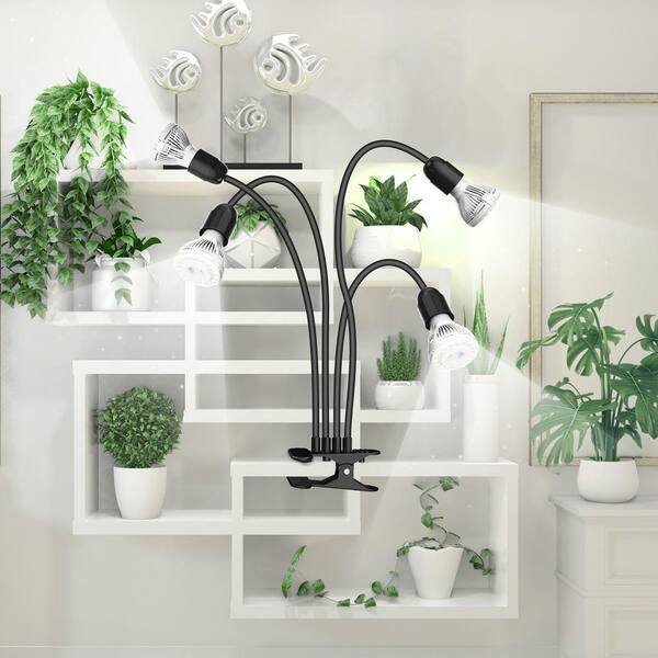 SANSI 40-Watt Full Spectrum Timer Gooseneck Clip 4000-Lumen Black