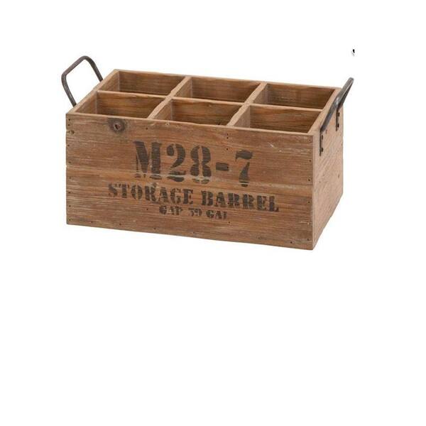 Unbranded 8 in. x 16 in. x 9 in. Rustic Wine Crate in Natural Wood