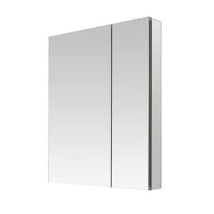 Royale 30 in. W x 36 in. H Rectangular Bi-View Medicine Cabinet with Mirror and 3X Removeable Magnifying Mirror