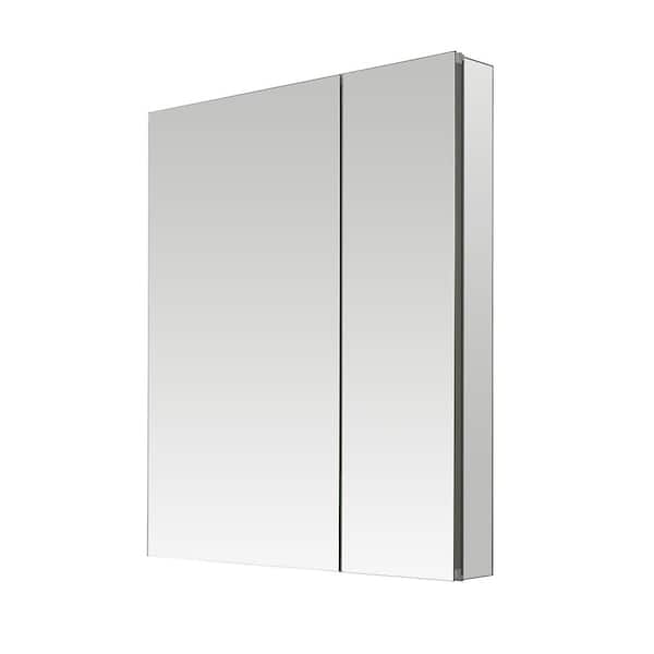 Royale 30 in W x 36 in. H Rectangular Bi-View Medicine Cabinet with Mirror Defogger and 3X Removeable Magnifying Mirror