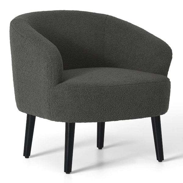 WESTINFURNITURE Bayville 29 in. Mid-Century Modern Barrel Club Chair in Charcoal Gray