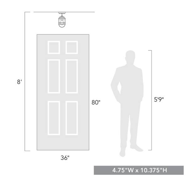 Golden Lighting - Seaport 4.63 in. 1-Light Brushed Champagne Bronze Semi-Flush Mount